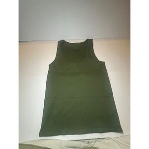 OQQ Women's Olive Green Seamless Tank Top Size M